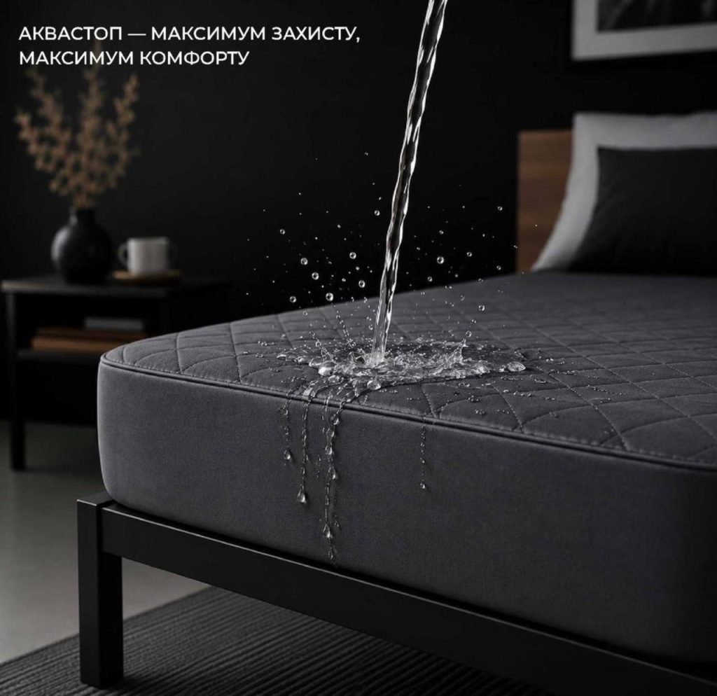 Наматрацник Аквастоп Iron Grey натяжний