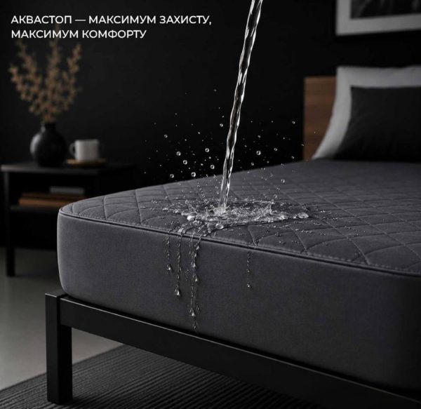 Наматрацник Аквастоп Iron Grey натяжний