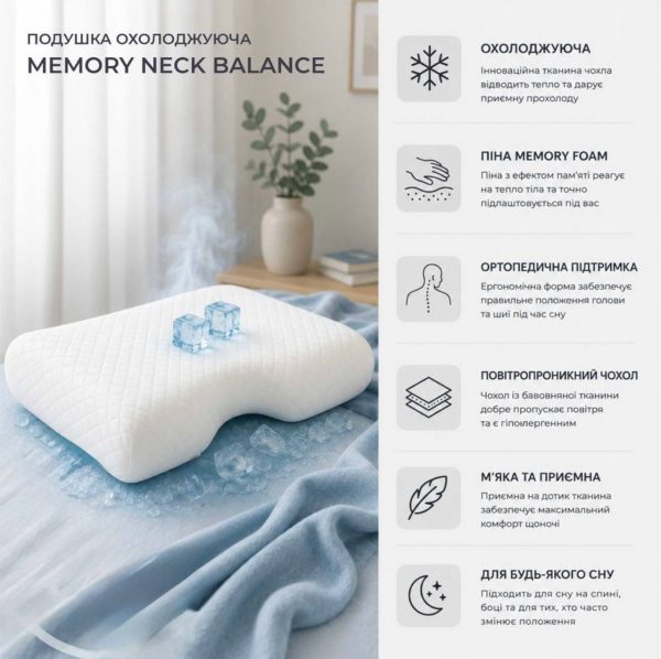 Подушка охолоджуюча Memory Neck Balance