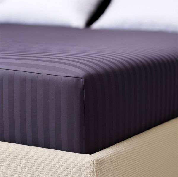 Простирадло натяжне Сатин Boston Anthracite Stripe
