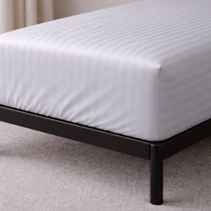 Простирадло натяжне Сатин Boston Soft Grey Stripe
